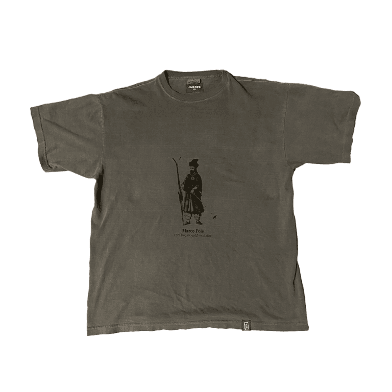 Marco polo skier screen printed t-shirt