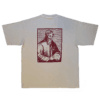 strabo the explorer on the back of a heavyweight t-shirt
