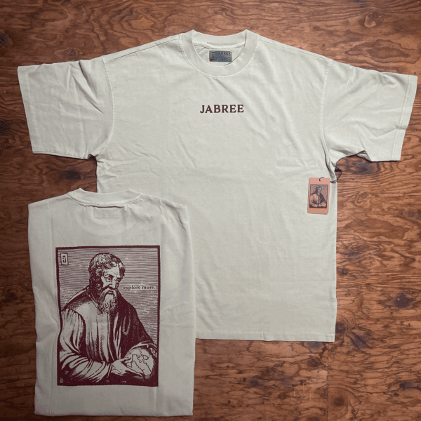 strabo the greek geographer on the back of a heavyweight t shirt